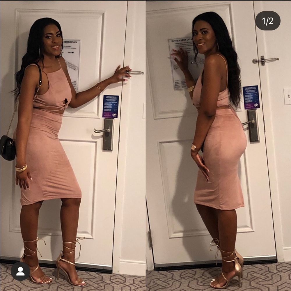 Fashion Nova Pink 2 Piece Skirt Set